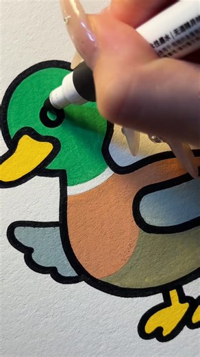 Duck sketching ASMR #sketching #asmr #coloring #relaxing | ZenDoodle ASMR