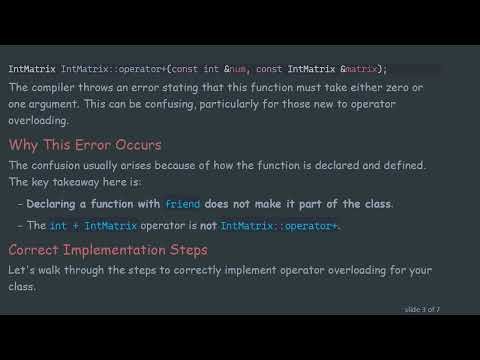 Mastering Operator Overloading in C+ + : Solving the Zero or One Argument Error