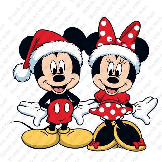 Mickey and Minnie Mouse Christmas Clipart, Merry Christmas Png, Mickey Mouse Png, Minnie Mouse Png, Transparent Design - Etsy