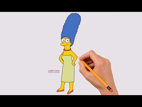 How to Draw Marge Simpson Step by Step | Coloring Page, Drawing Learn Colors For Kids
