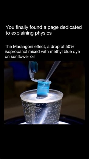 UNILAXY on Instagram: "The Marangoni effect, a physics phenomenon, causes liquid to flow due to surface tension differences along its surface. Surface tension changes can be triggered by temperature differences or varying concentrations of substances like soap or alcohol. Liquid naturally moves from areas of low surface tension to areas with higher tension, resulting in visible motion. A classic example is the effect of soap on water, where the soap reduces surface tension, causing the surroundi