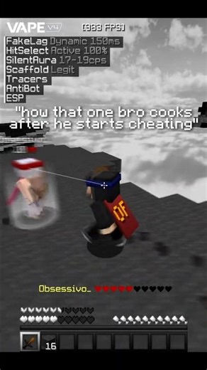 when you start cheating in minecraft #shorts #fyp #minecraft