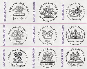 Personalized Embosser for Books. Custom Name Library Books! From the Library of Flowers and Books Customized Embosser Device and Seal - Etsy