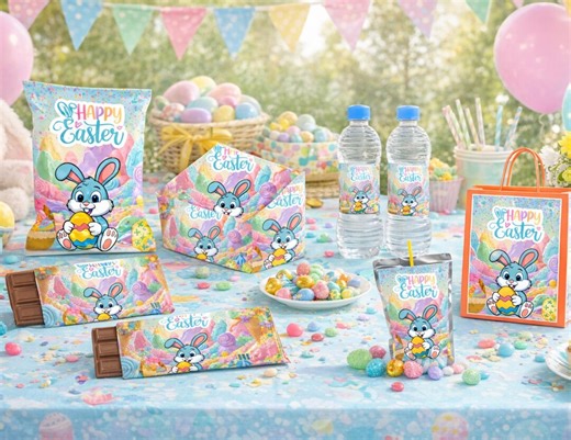 Easter Party Favor Bundle: Treat Wrappers Complete Celebration Printable Set - Etsy