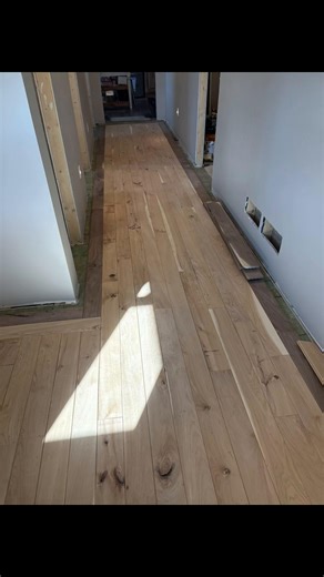 Homeowner had some walnut milled into a floor. Just making final cuts before it’s ready to install 🔥 #hardwood #refinish #homeimprovement