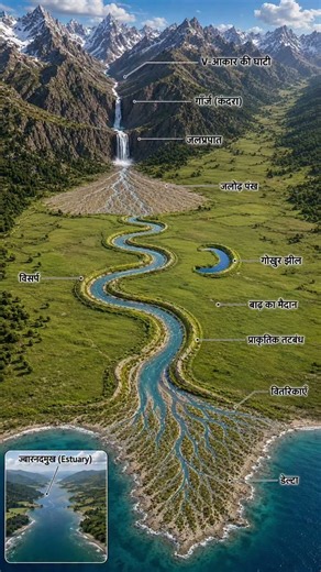 Landforms formed by river erosion and deposition