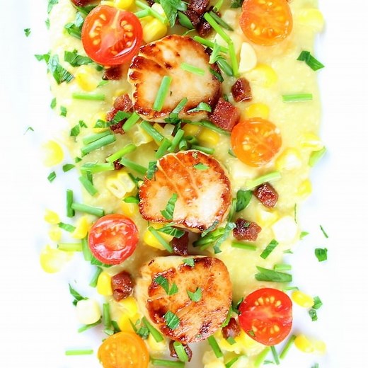 Pan-Seared Sea Scallops with Sweet Corn Puree