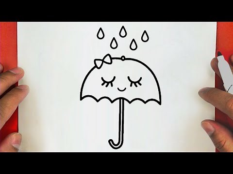 كيف ترسم مظلة كيوت وسهلة خطوة بخطوة / رسم سهل / تعليم الرسم للمبتدئين || Cute Umbrella Drawing