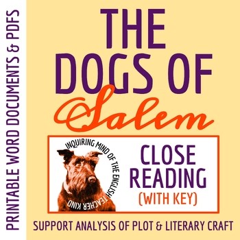 "The Dogs of Salem" Gothic Literary Analysis Worksheet | Witch Trials Activity