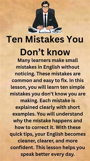 Ten Mistakes You Don’t Know | Improve Your English | Listen and Practice | English Tale Time 24 hrs