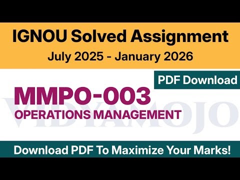 IGNOU MMPO 003 Solved Assignment 2025-26 PDF Download | IGNOU MBA