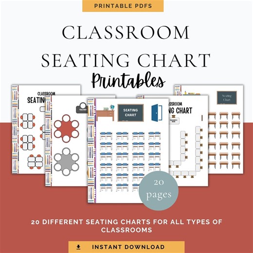 Classroom Seating Chart Printable Teacher Seating Template Desk Group Partner Horseshoe Layouts Back to School Planner - Etsy