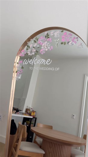 here for all the wedding details ✨💍💐 #wedding #weddingtok #welcomesign #weddingmirror #2026bride