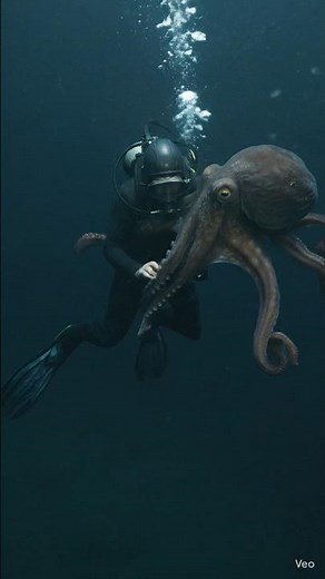 Giant Octopus Attacks Diver Underwater 😱 Caught on Camera!