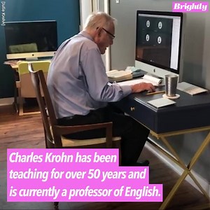 A 91-year-old college professor who was photographed while teaching during the pandemic is getting lots of love on social media. https://gma.abc/33Tckcj | Good Morning America