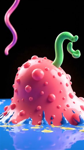 Hypnotic Alien Slime Union: Gelatinous Beings Merge #Alien #CGI #Macro