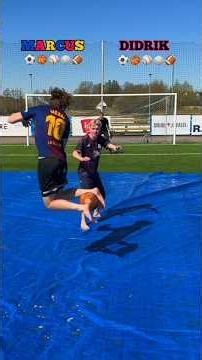 1v1 Slip and Slide Football Challenge ⚽️😂 #football #footballchallenge #youtubeshorts #ytshorts