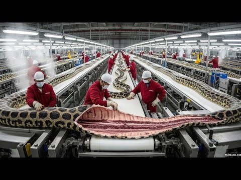 Inside the Python Skin Factory | How Giant Snakes Become Luxury Bags (Full Process)