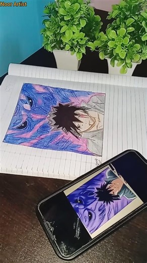 (Subscriber Demand 😊 Drawing) First Time I Try To Draw Sasuke Uchiha 🔥From Naruto#art#shorts#anime