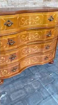 Elegant Olive Green Chest of Drawers Makeover | Gold Details & Raised Stencil