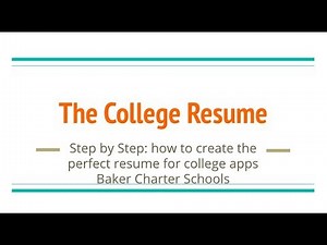 How High School Students Can Create a Resume for College Applications