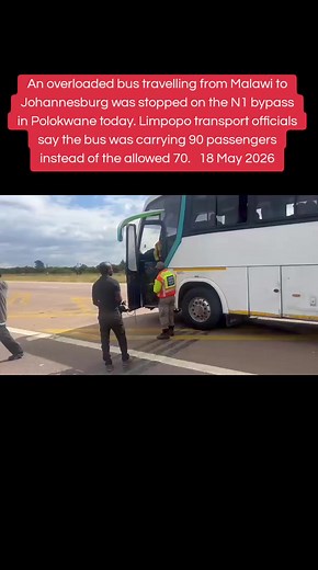 Overloaded Malawi-Johannesburg Bus Stopped in Polokwane