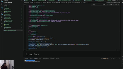 Predicting the FIFA World Cup 2026 winner with Machine Learning In Part 1, I built a custom ranking engine using 50,000+ international football matches.In Part 2, I turned that ranking score into a Machine Learning feature.Additional features included:• Team strength difference• Recent form• Penalty shootout win %• Home / Away / Neutral performance• Competition strength• Top team performanceThen trained 3 models:✓ Logistic Regression✓ Random Forest✓ XGBoostFinally, I simulated the entire FIFA Wo