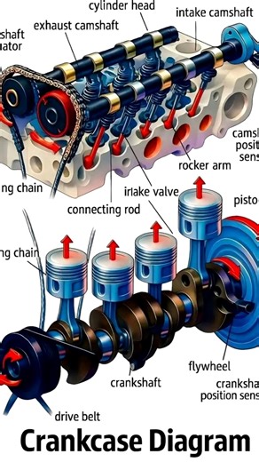 Internal combustion engine working animation #automobile #engine