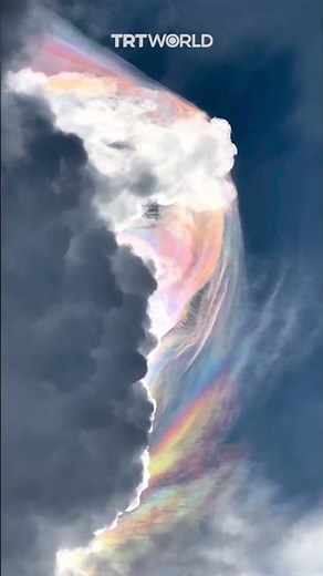 Colourful iridescent cloud dazzles spectators