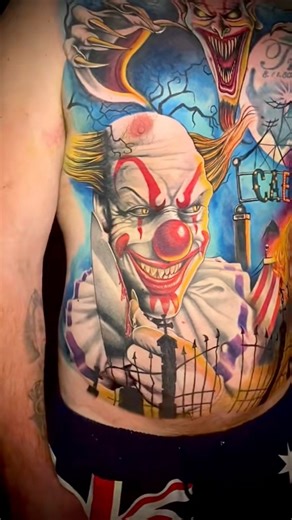 38K views · 413 reactions | Clown tattoo done a while ago. Whiting out that nipple to go  | Tattoo Maggie | Facebook