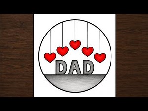 Fathers day drawing for kids | Fathers day easy drawing | how to draw Father and daughter love ❤️