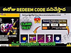 FFAC redeem code working today| today redeem code freefire in telugu| ffac reddem code
