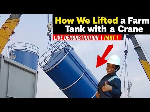 How to lift farm tank with the crane