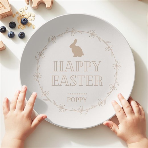 Personalized Easter Plate for Kids, Custom Bunny Plate, Easter Dinner Plate, Easter Basket Gift, Name Plate - Etsy