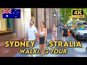 WALKING TOUR SYDNEY AUSTRALIA | Hot Town, Summer in the City | 4KUHD | Binaural 🎧