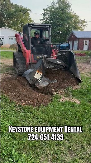 Kubota Skidsteer with Stump Grinder Attachment #stumpgrinding #kubota #skidsteer