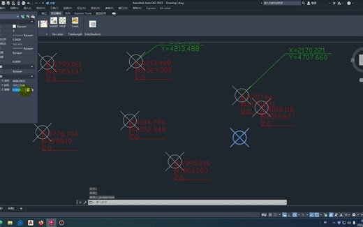 CAD2023 坐标标注的两种方法；zbbz和sa-label