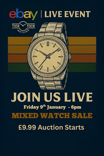 Vintage Watch Sale £9.99 Auction Starts & Buy It Now!! | eBay Live UK
