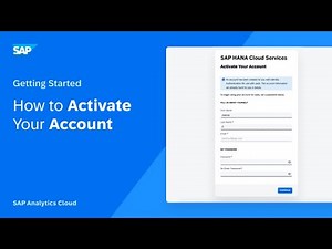 How to Activate Your Account: SAP Analytics Cloud