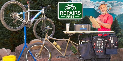 I Opened A FREE Bike Shop...On My Bike