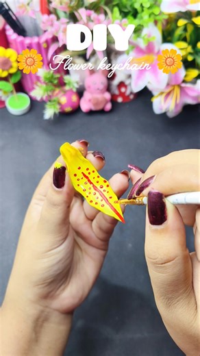 Diy keychain from plastic bottle 🌼✨#diy #craft #art #artandcraft #shorts #keychain #handmade #viral