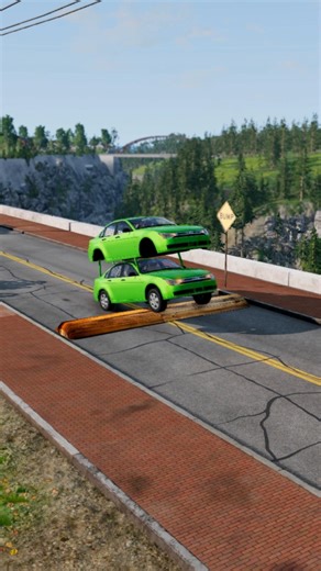 Funny Cars vs Wooden Speedbump #shorts #beamngdrive #funny