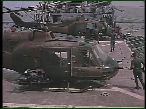 UH 1 Gunship Coming To The Rescue, Actual Vietnam Footage Shooting enemy sampans. called in by PBR.