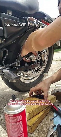 Harley-Davidson brake pad replacement #mechanic #motorcycle #texas