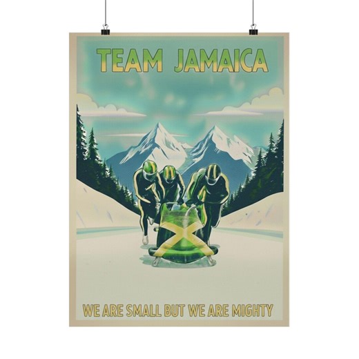 Team Jamaica Bobsled Poster Matte Vertical Poster | Retro Winter Sports Print - Etsy Canada