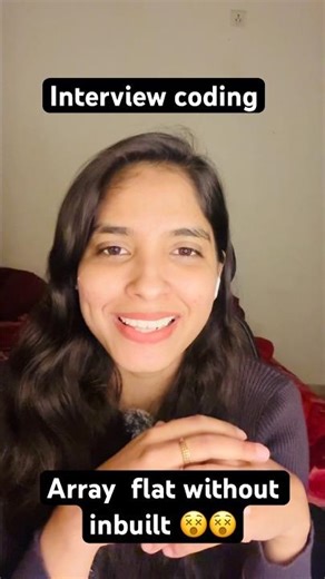 Flatten Array Without Inbuilt Method | JavaScript Interview Question 🔥 #shorts #viral #jobinterview