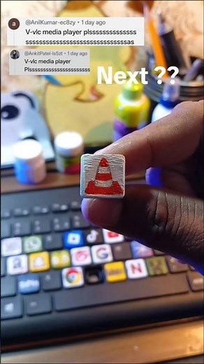 I Made a VLC Media Player Keycap! 🛠️🎨 😲 #shorts #diy #customkeycap#keyboardart #craft #art #viral