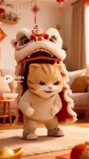 喵喵舞獅賀新年，Meow Meow’s Happy New Year