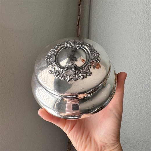 Antique Forbes Silver Plated Powder Jar or Jewelry Box - Etsy