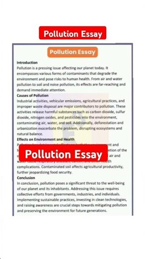 🔴 Essay On Pollution | Essay On Pollution In English | Pollution Essay